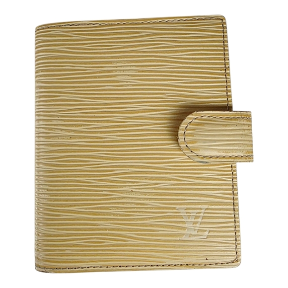 Louis Vuitton Epi Small Card Holder Notebook Cover Soft Yellow Beige Snap - Picture 1 of 14